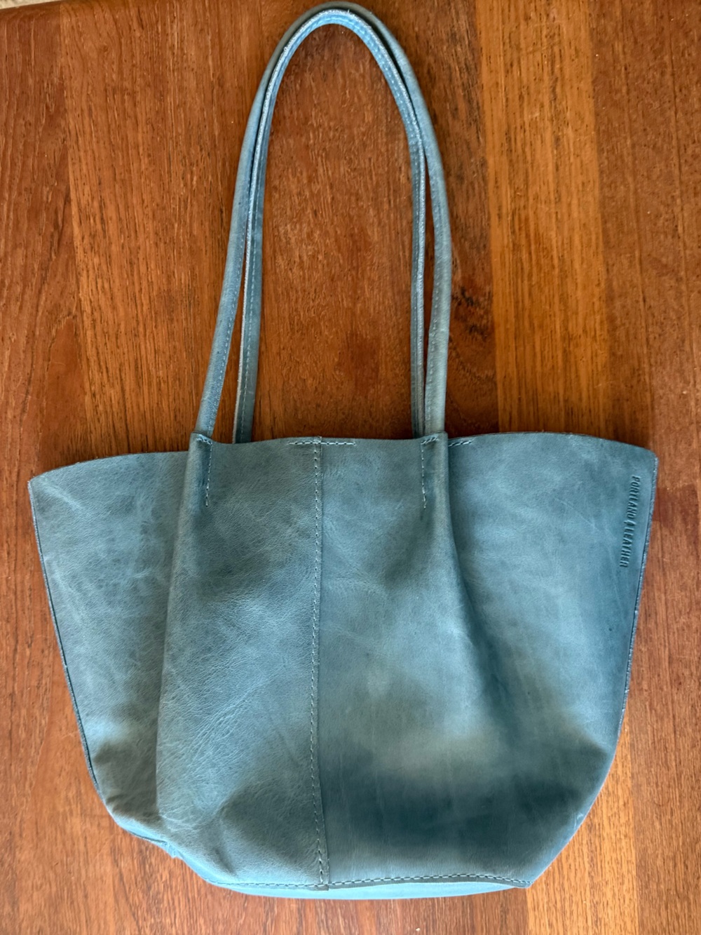 Portland Leather Teal-Green Devan Bucket Bag